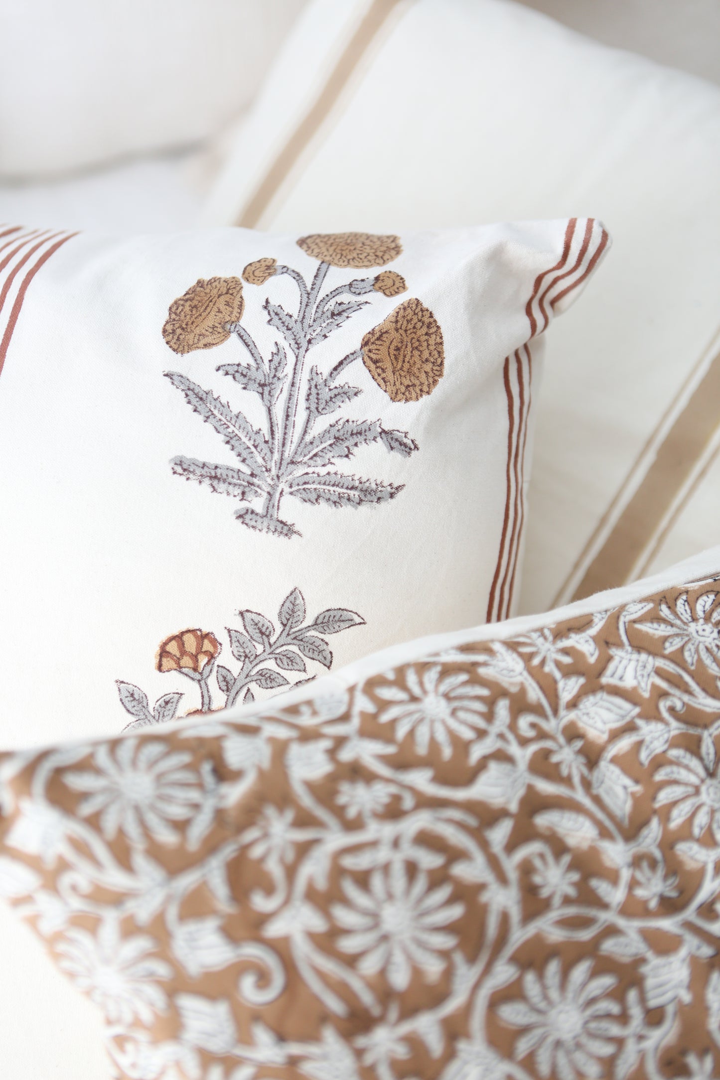 Lines and Petals Cushion Cover
