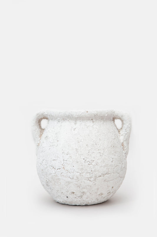 White Rustic Ceramic Urn