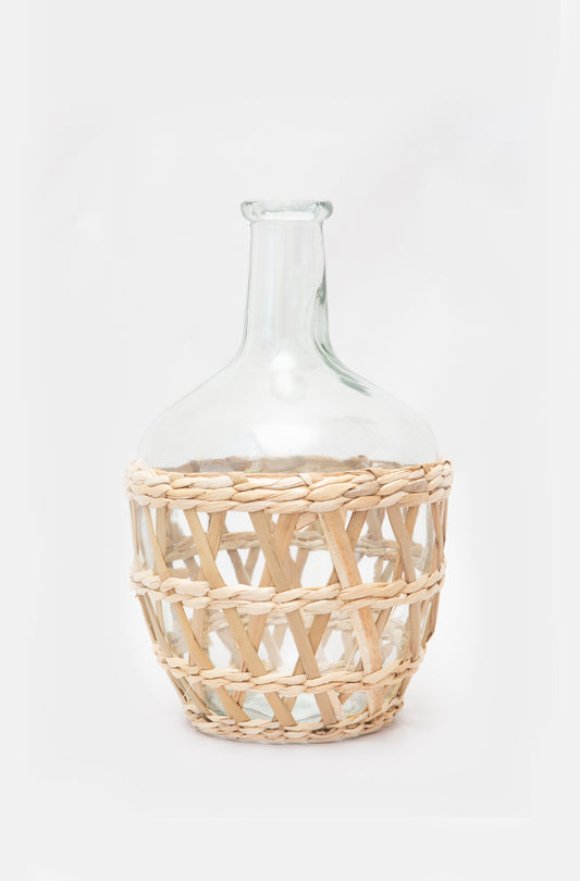 Bottle Seagrass Woven Vase