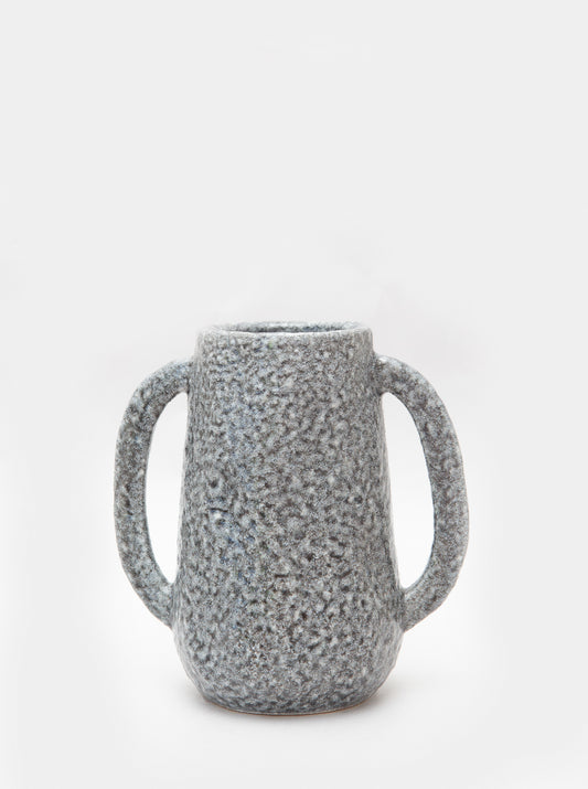 Grey Double Handle Ceramic Vase