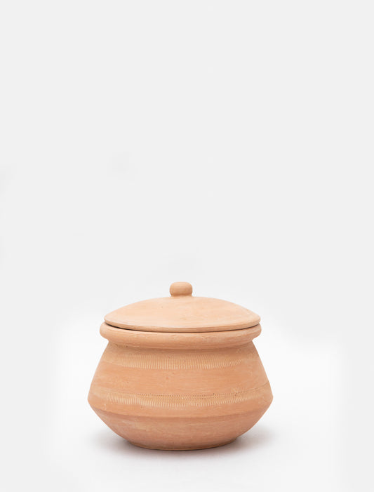 Patterned Terracotta Pot With Lid