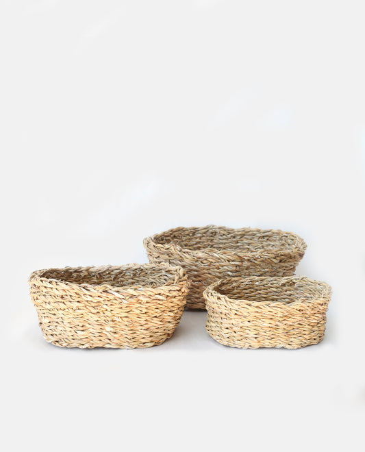 Oval Seagrass Storage Basket - Small