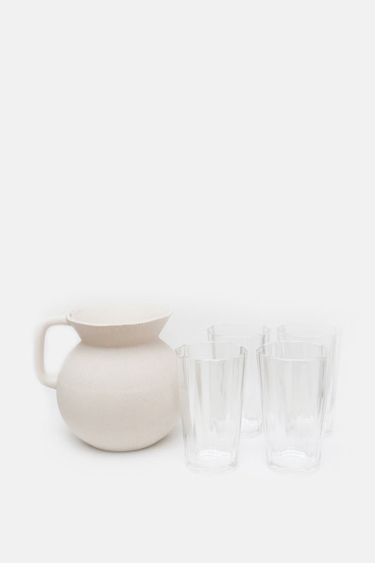 Sculpted Sand Jug and Tall Glass Set