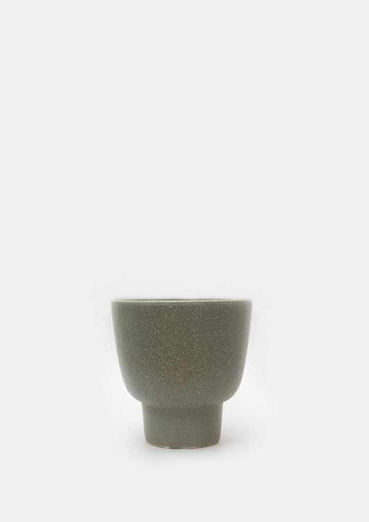 Dark Sage Ceramic Footed Pot