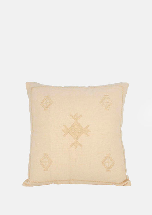 Cream Embroided Cushion